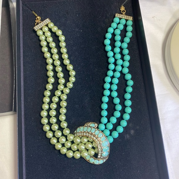 Heidi Daus Green and Gold Beaded Necklace - Picture 2 of 16